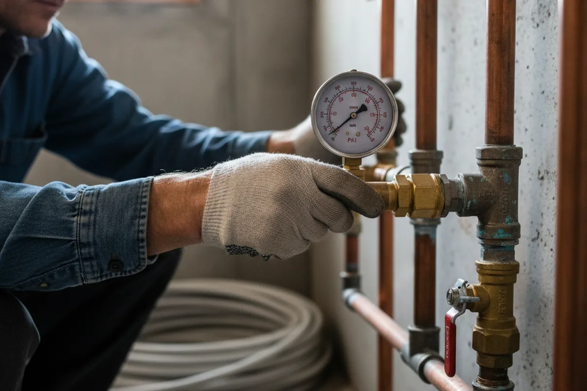 Pressure testing a repaired line during Water Line Repair in Duchesne